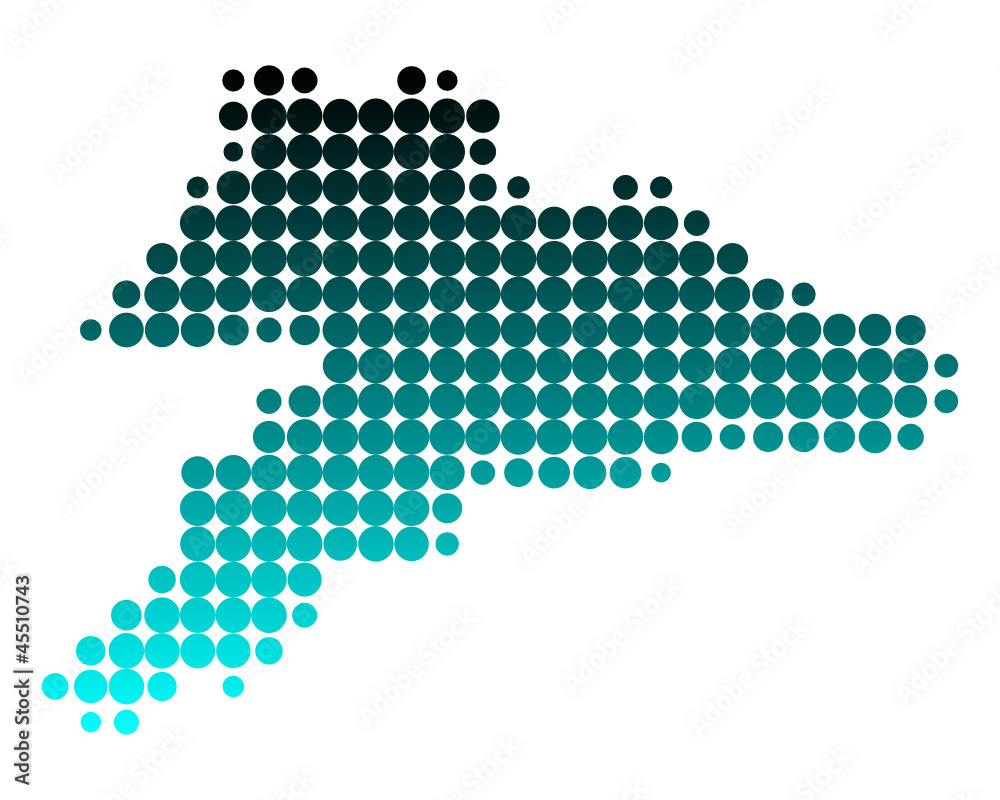 Obraz premium Karte des Jura