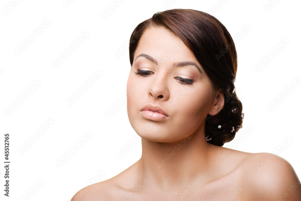 Sexy caucasian young woman with wedding make-up Sexy caucasian young woman with wedding make-up