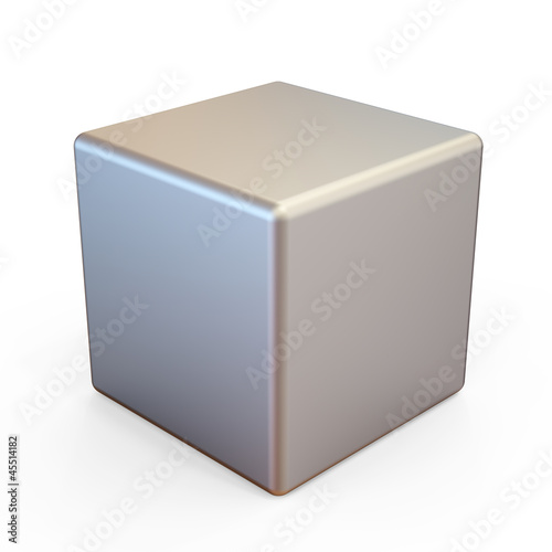 3d illustration of metal cube