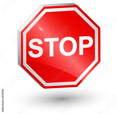 3d, stop sign , vector