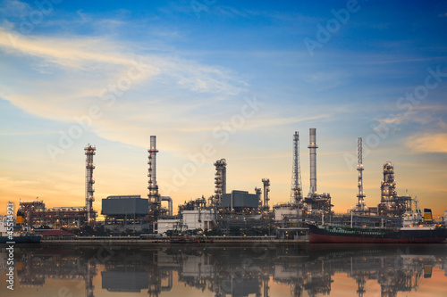 Refinery plant area at twilight