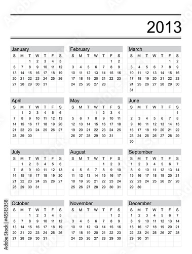 2013 calendar