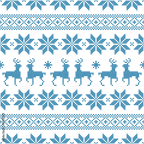 Seamless Dots Pattern Norwegian Style Blue/White