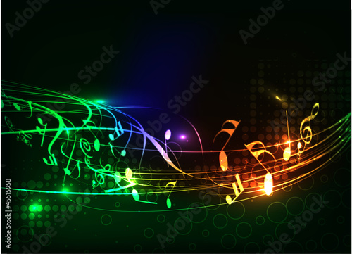 Music colorful music note theme