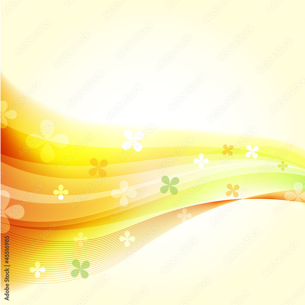 背景 オレンジ花柄 Stock ベクター Adobe Stock