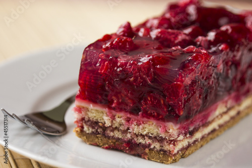 Raspberry Cake on plate