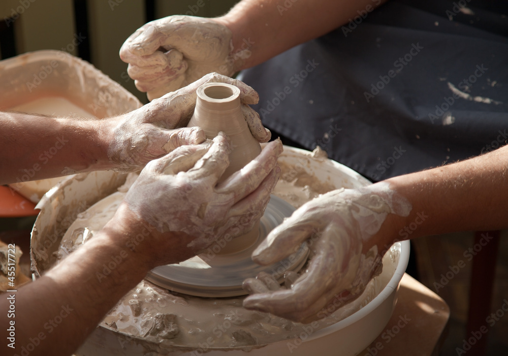 Fototapeta premium Pottery with throwing wheel
