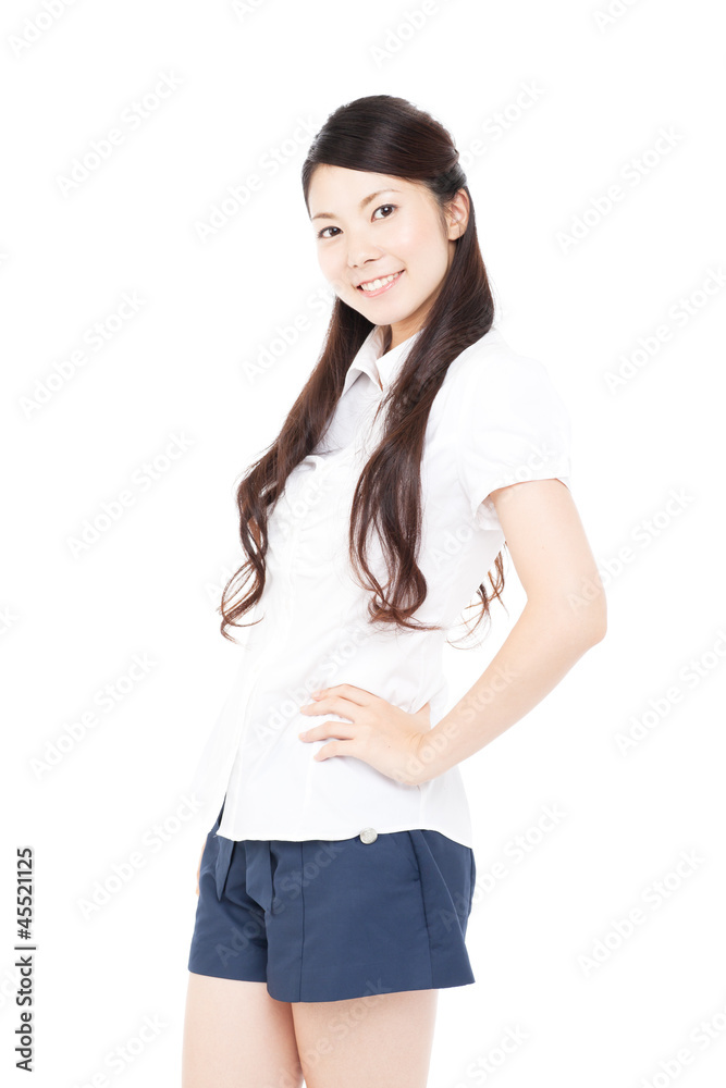 Beautiful woman on white background. Portrait of asian. Beautiful woman on white background. Portrait of asian.