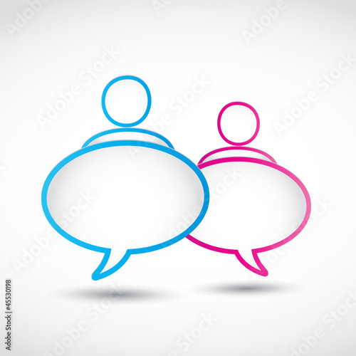 man and woman dialog bubble