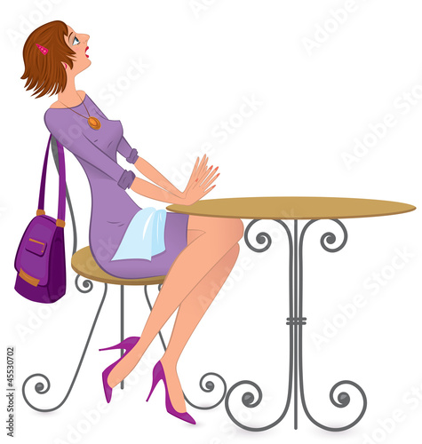 Woman with napkin vector illustration