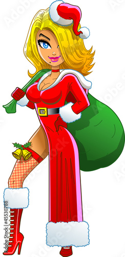 Sexy Blond Christmas Girl