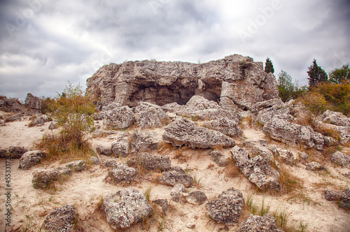 Stone Forest near Varna, Bulgaria. Pobity kamni