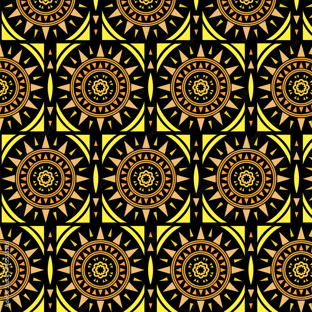 Moroccan tile solar seamless pattern, vector