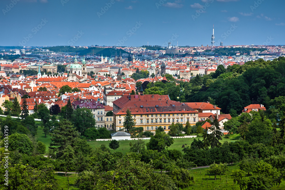 View of the center of old part Prague. Czech Republic
