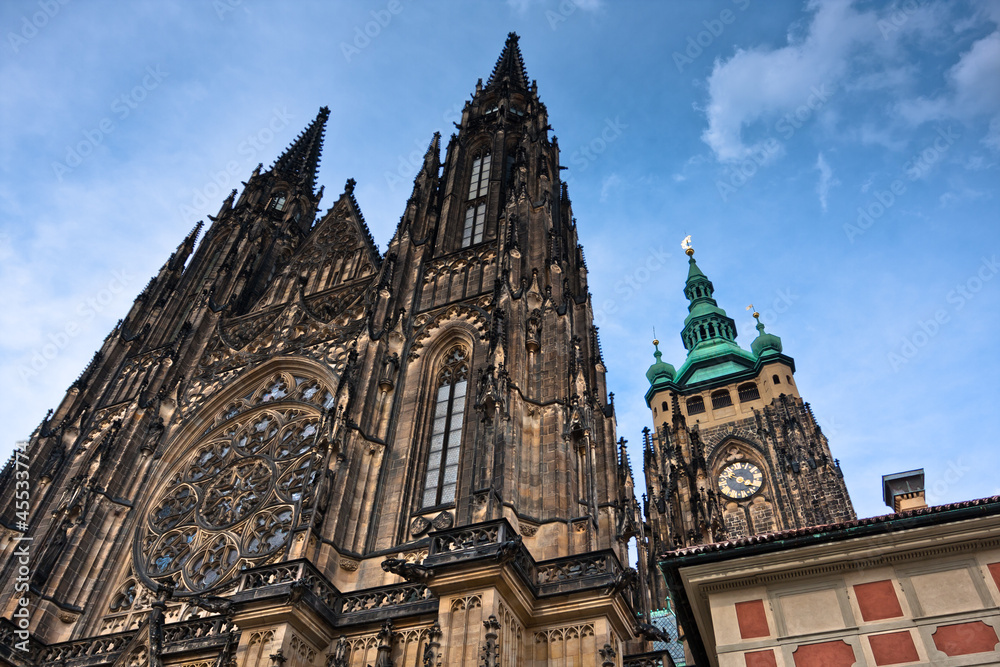 Roof of the St. Vitus gothic cathedral in Prague, Czech Republic Roof of the St. Vitus gothic cathedral in Prague, Czech Republic