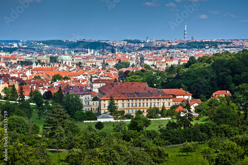 View of the center of old part Prague. Czech Republic