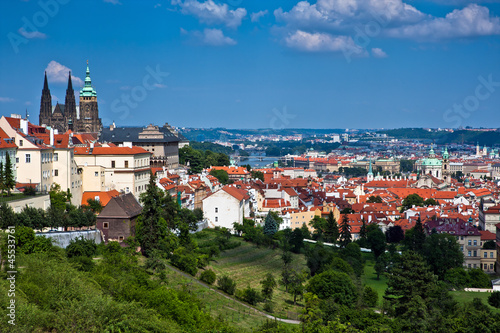 View of the center of old part Prague.