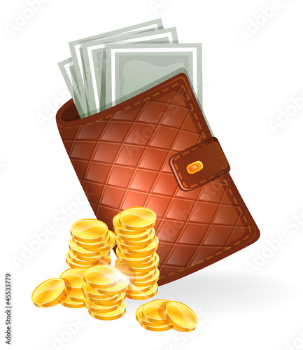 Wallet with banknotes