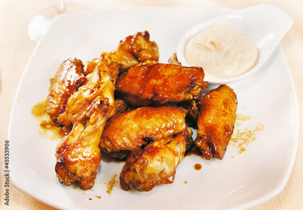 Chicken wings on a plate Chicken wings on a plate