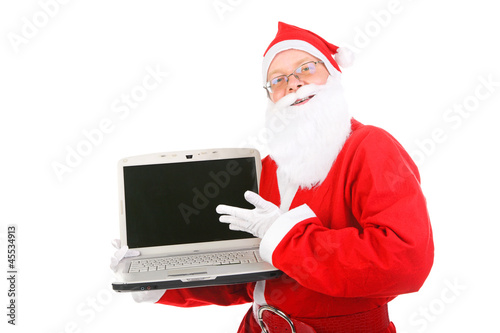 santa claus with laptop