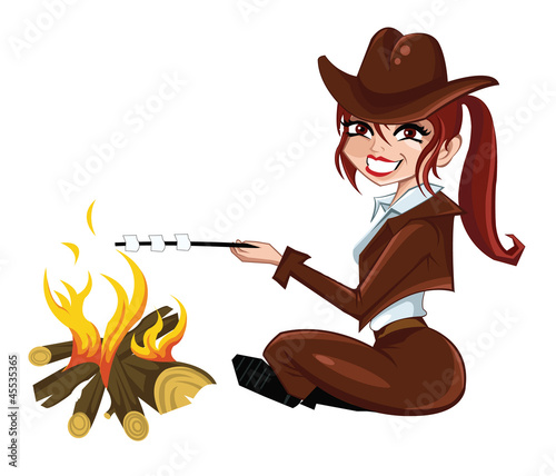 Girl Scout (near the fire)