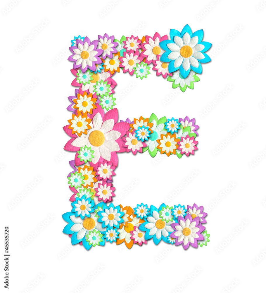 Flower Alphabet isolated on white background Flower Alphabet isolated on white background