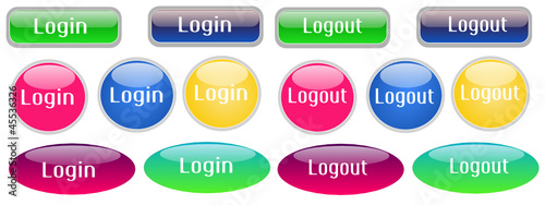 Login and logout buttons
