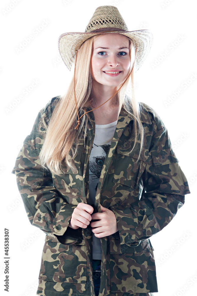 Fototapeta premium young and beautiful woman farmer
