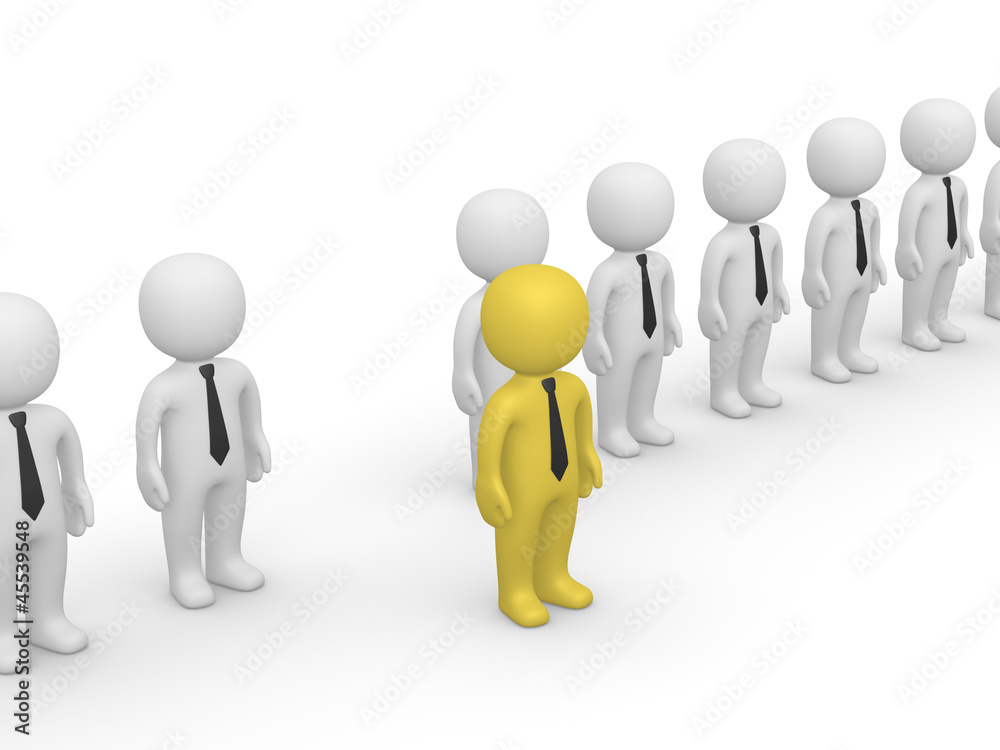 Rank of 3d people with one standing out Rank of 3d people with one standing out