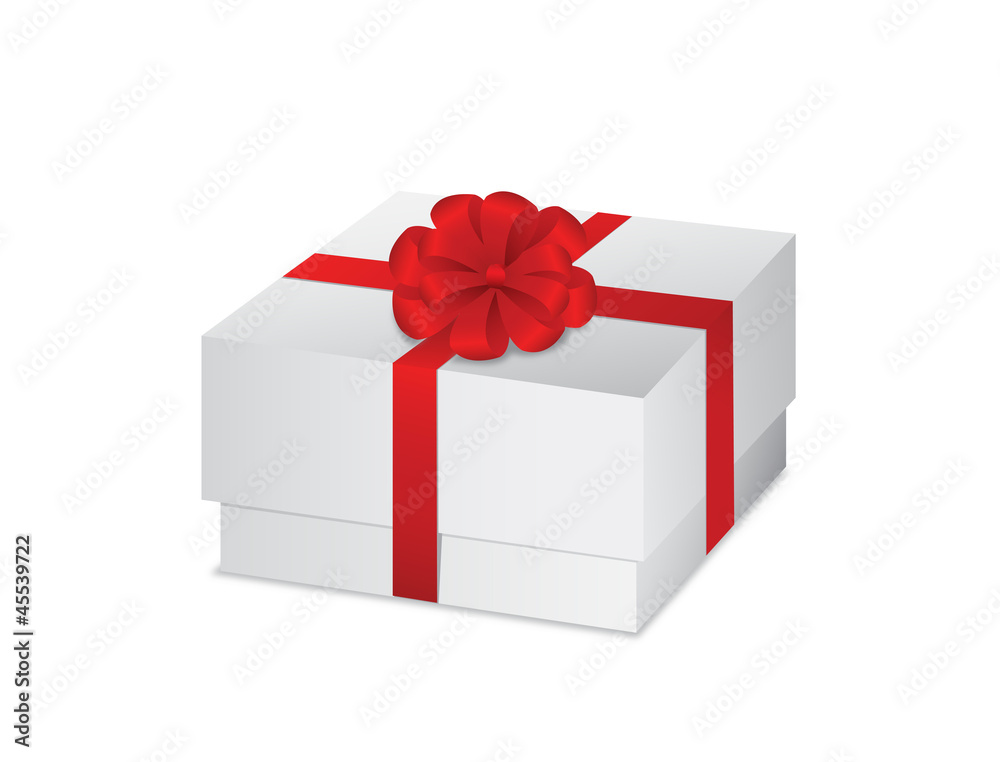 Fototapeta premium gift box white, packing, New Year's surprise, vector