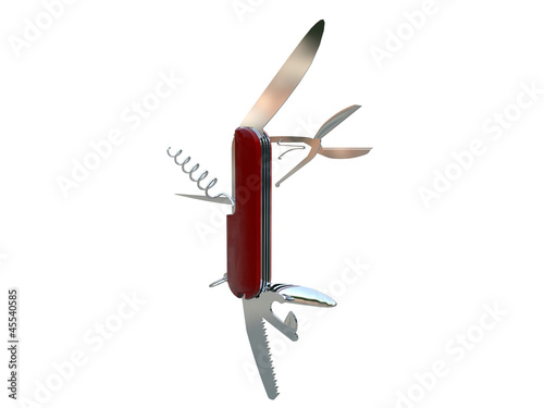 poket knife isolated on white background photo