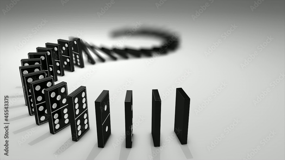 Dominos effect 3d animation.