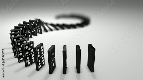 Dominos effect 3d animation. photo