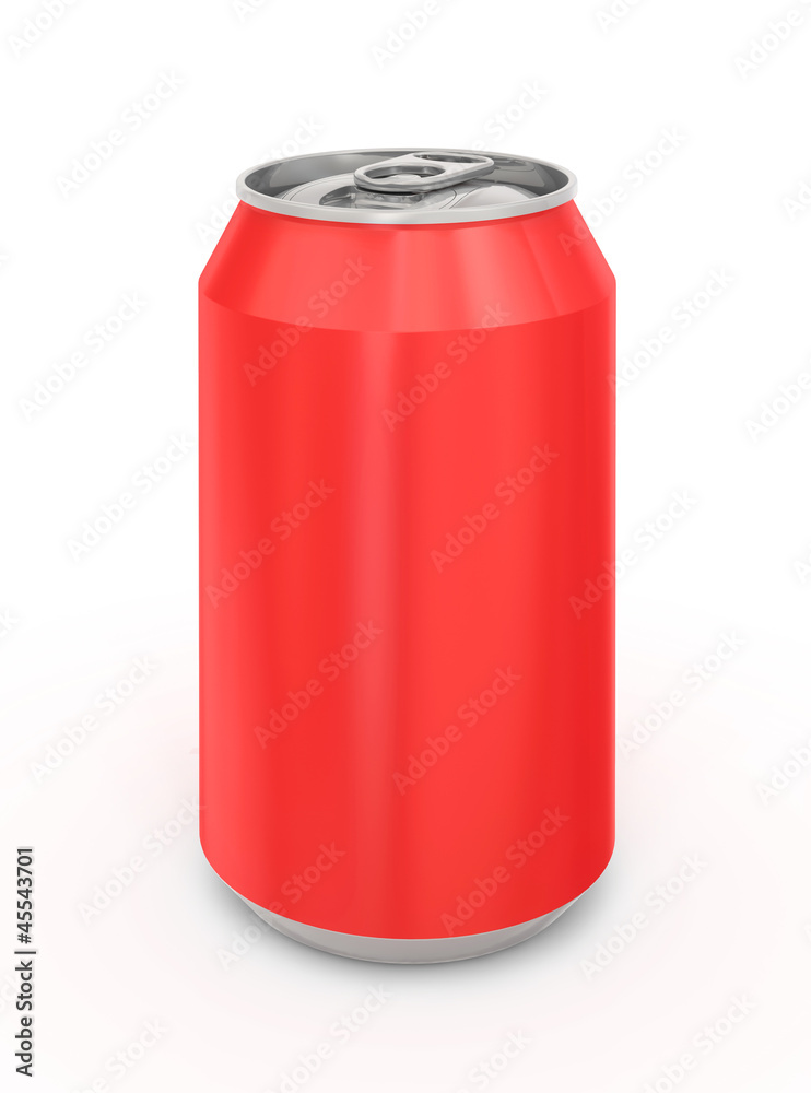 Red Aluminum Can. Isolated on a white Red Aluminum Can. Isolated on a white