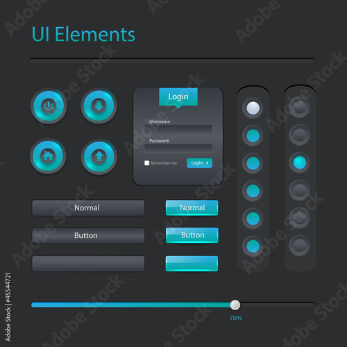 Vector modern user interface elements set