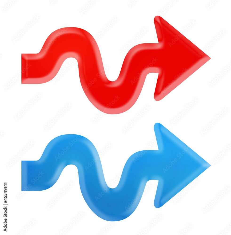 red and blue arrow