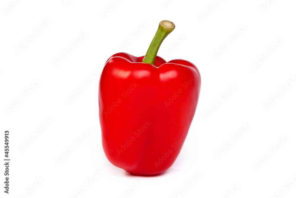 A red bell sweet pepper isolated on white A red bell sweet pepper isolated on white