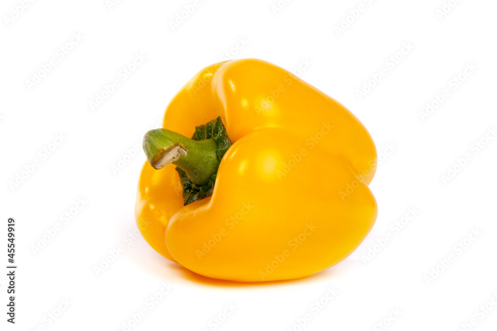 A yellow bell sweet pepper isolated on white A yellow bell sweet pepper isolated on white