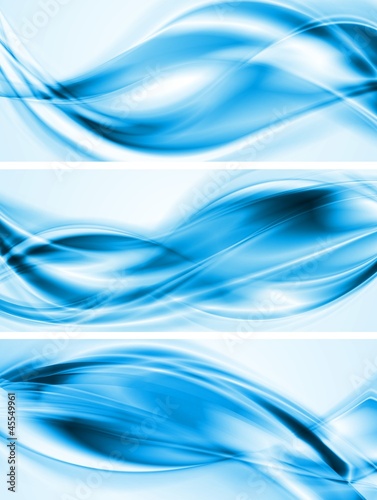 Bright blue waves banners. Vector