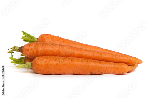 Bunch of fresh carrot isolated on white