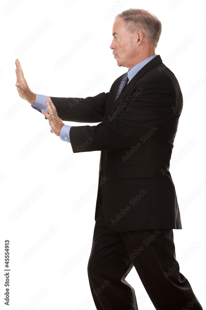 man pushing an object man pushing an object