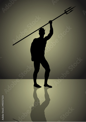 Stock Vector illustration of Neptune God