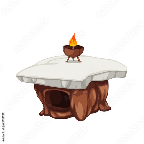stone table prehistoric isolated of illustration