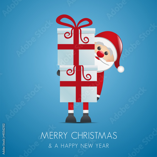 santa hold gift boxes