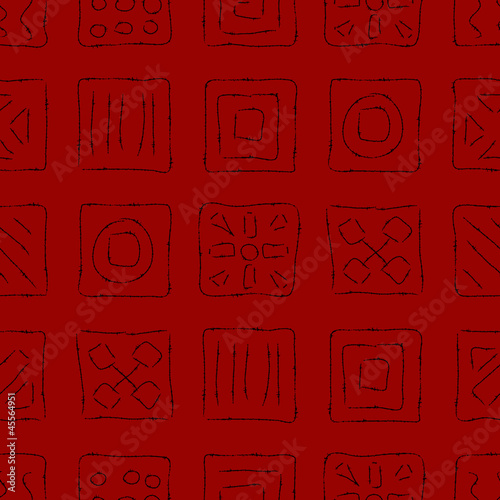 Scratched Symbols on Red