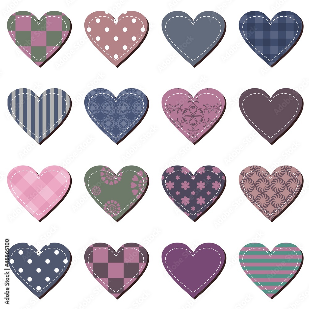 scrarbook hearts on white background scrarbook hearts on white background