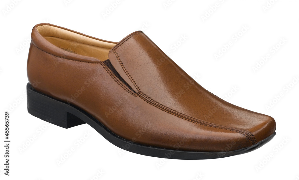 Luxury brown leather shoe great for your working day isolated on Luxury brown leather shoe great for your working day isolated on