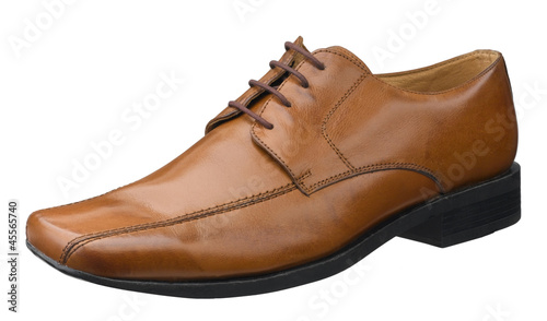Brown leather shoe great for your working day isolated