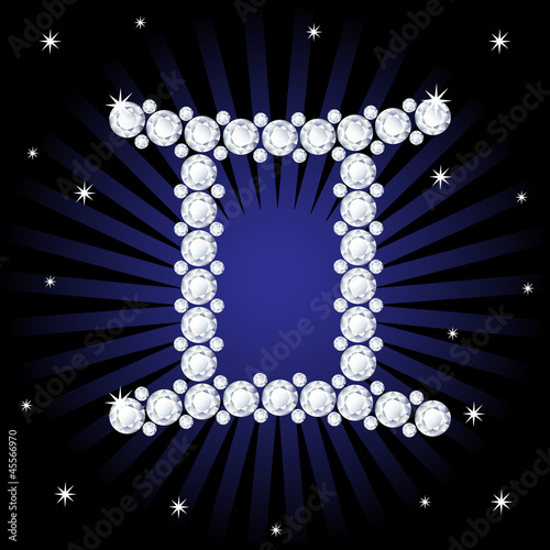 geminis zodiac sign on a dark background