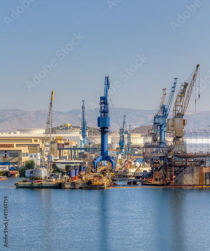 Cranes in a shipyard